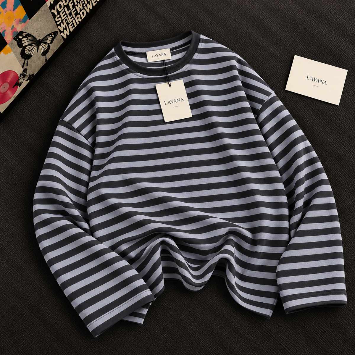Sweat Oversize Rayé Femme – Collection LAYANA 🤎