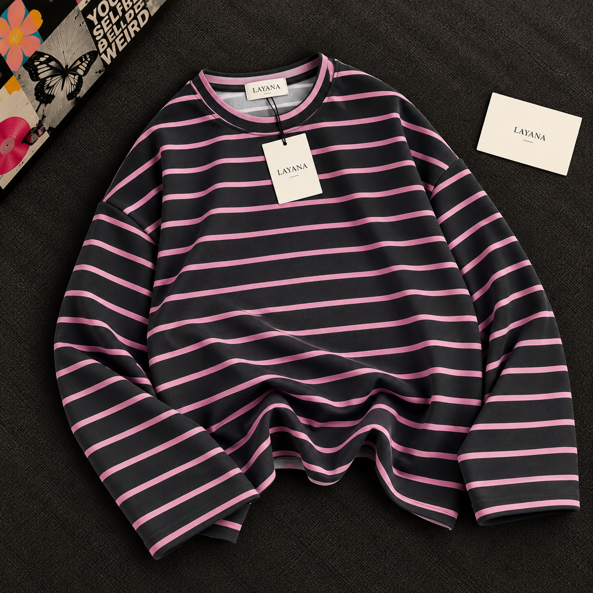 Sweat Oversize Rayé Femme – Collection LAYANA 🤎
